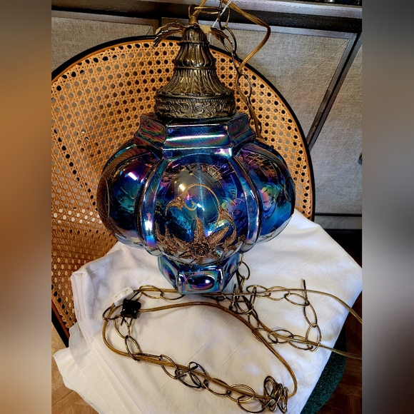 Other - Vintage Iridescent Hanging Lamp